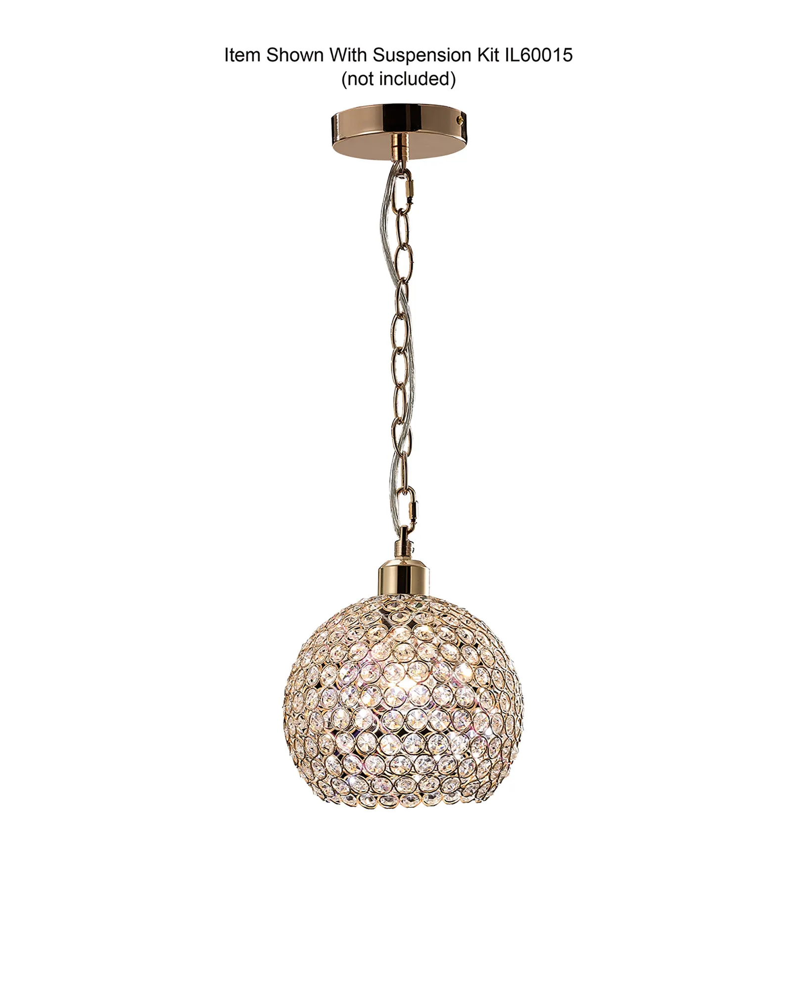 Kudo Crystal Ball Non-Electric SHADE ONLY French Gold IL30762  Diyas Kudo French Gold